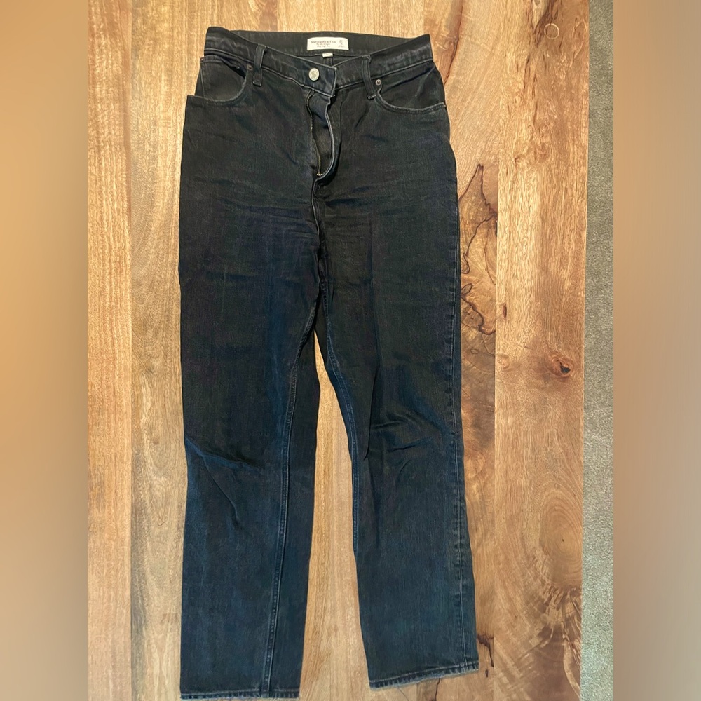 Abercrombie & Fitch Curve Love Ultra Black High Rise 90s Women Jeans size 27